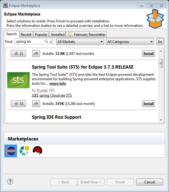 Installing Sprint sts in eclipse – NgDeveloper